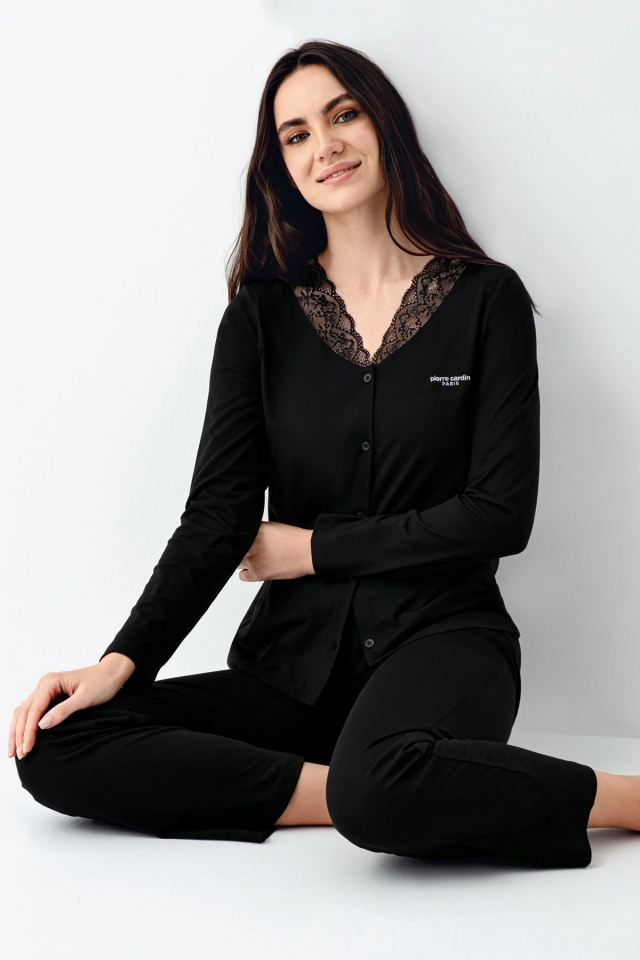 Pierre Cardin 9116-S Kadın Önü Düğmeli  Pijama Takımı