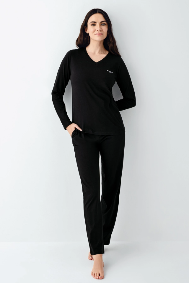 Pierre Cardin 9070-X Kadın Battal Uzun Kol Pijama Takım