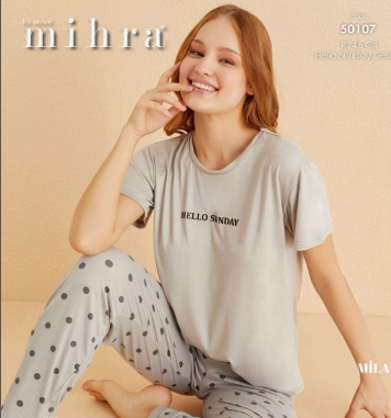 Mihra 50107 Kadın Kısa Kol Pijama Takımı