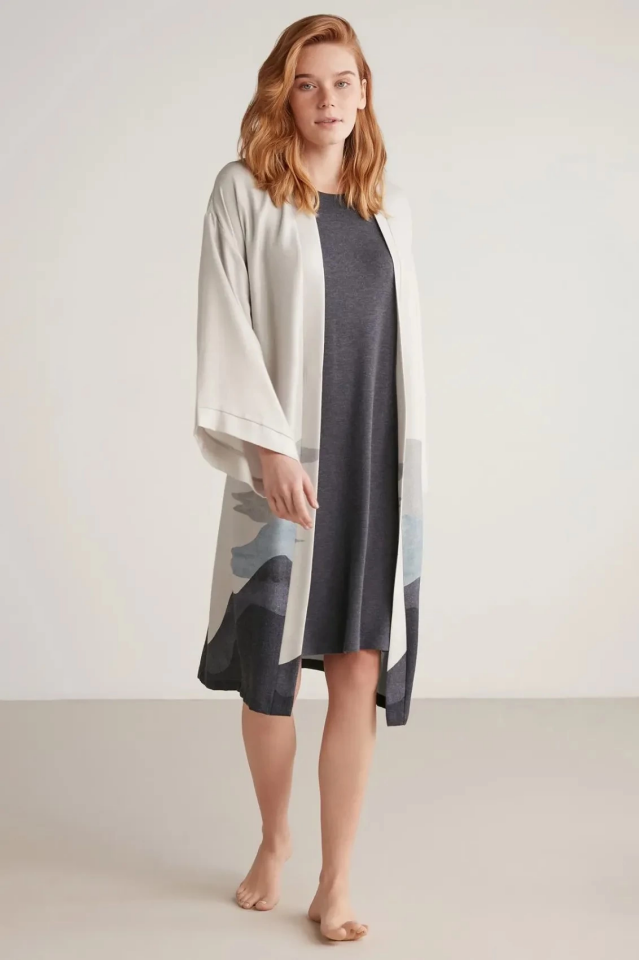 Nautıca W605 Kadın Kısa Gecelik ve Sabahlık Takımı