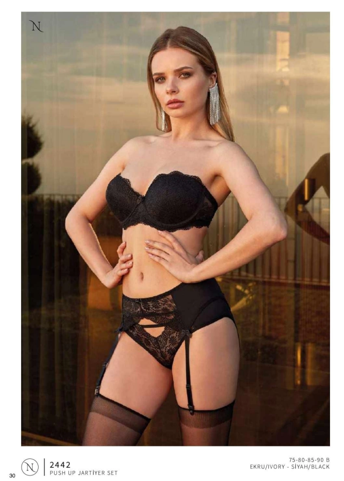 Nurteks 2442 Bayan Straplez Jartiyer Takım