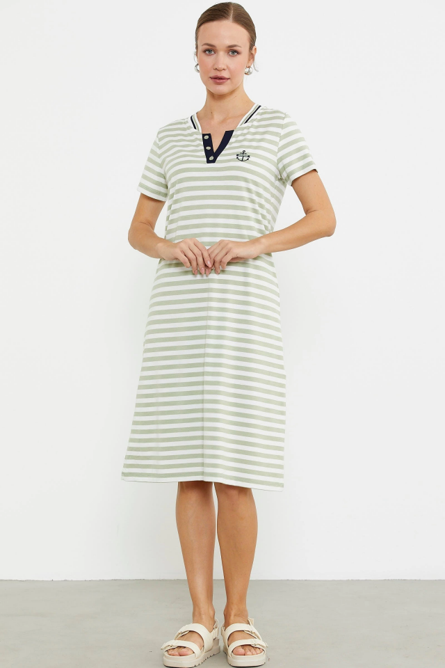 Sementa 77490 Marine Yaka Detaylı Penye Elbise