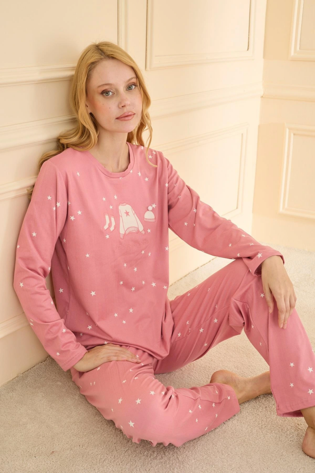 Mihra 19104 Kadın Uzun Kol Pijama Takımı