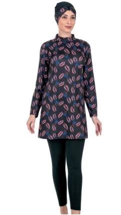 Fantasy 3310 Bayan Yaprak  Desenli Tesettür Mayo