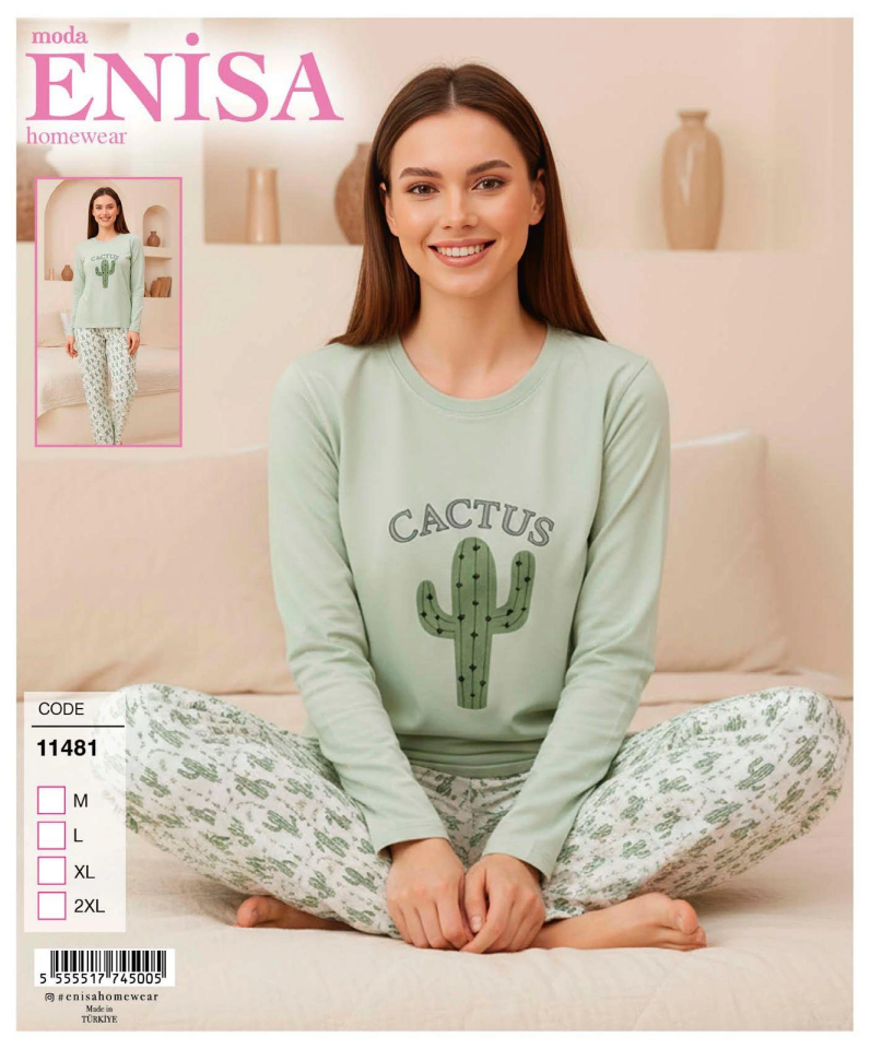 Enisa 11481 Kadın Uzun Kol Pijama Takımı