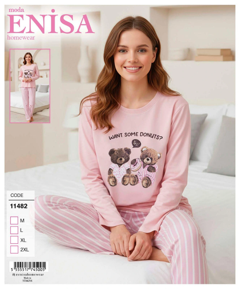 Enisa 11482 Kadın Uzun Kol Pijama Takımı