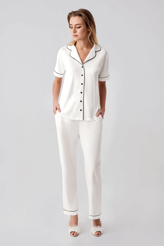 Freshness 324 Kadın 4'Lü Sabahlıklı Şorlu Pijama Takımı