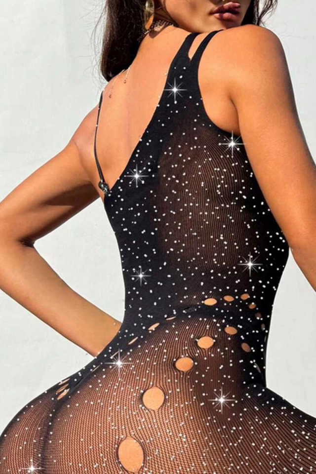 New Dreams 4046 Çapraz Dekolteli Taşlı Vücut Çorabı