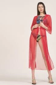 Freshness P-06 Kapüşonlu Uzun Tül Pareo