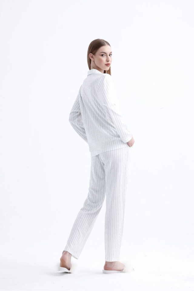 Espuar 775 Kadın Çizgili Penye Pijama Takımı