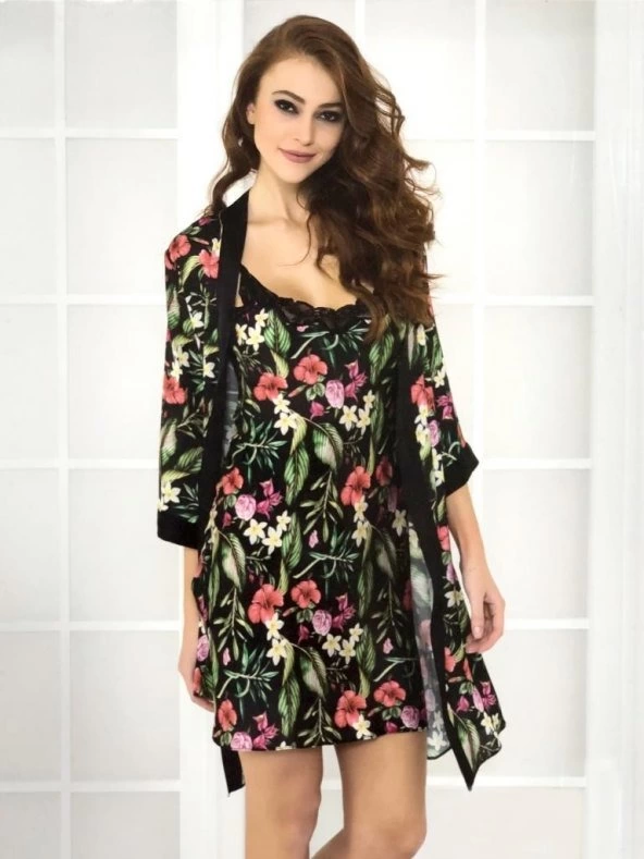 Pierre Cardin 4460 Kısa Sabahlık Gecelik Takım