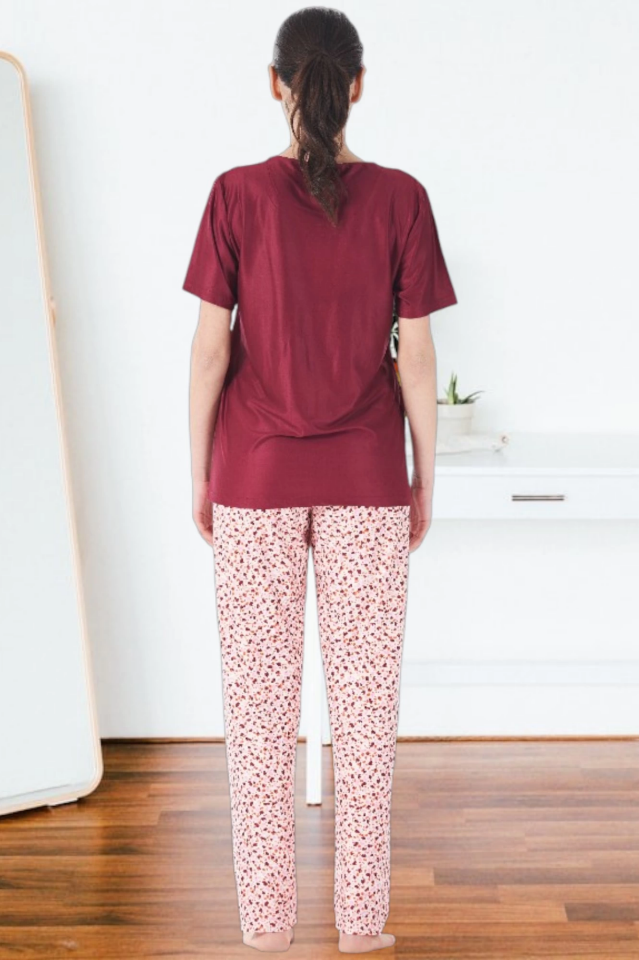 Estiva 25165 Kadın Marla Çicekli Kısa Kol Pijama Takımı