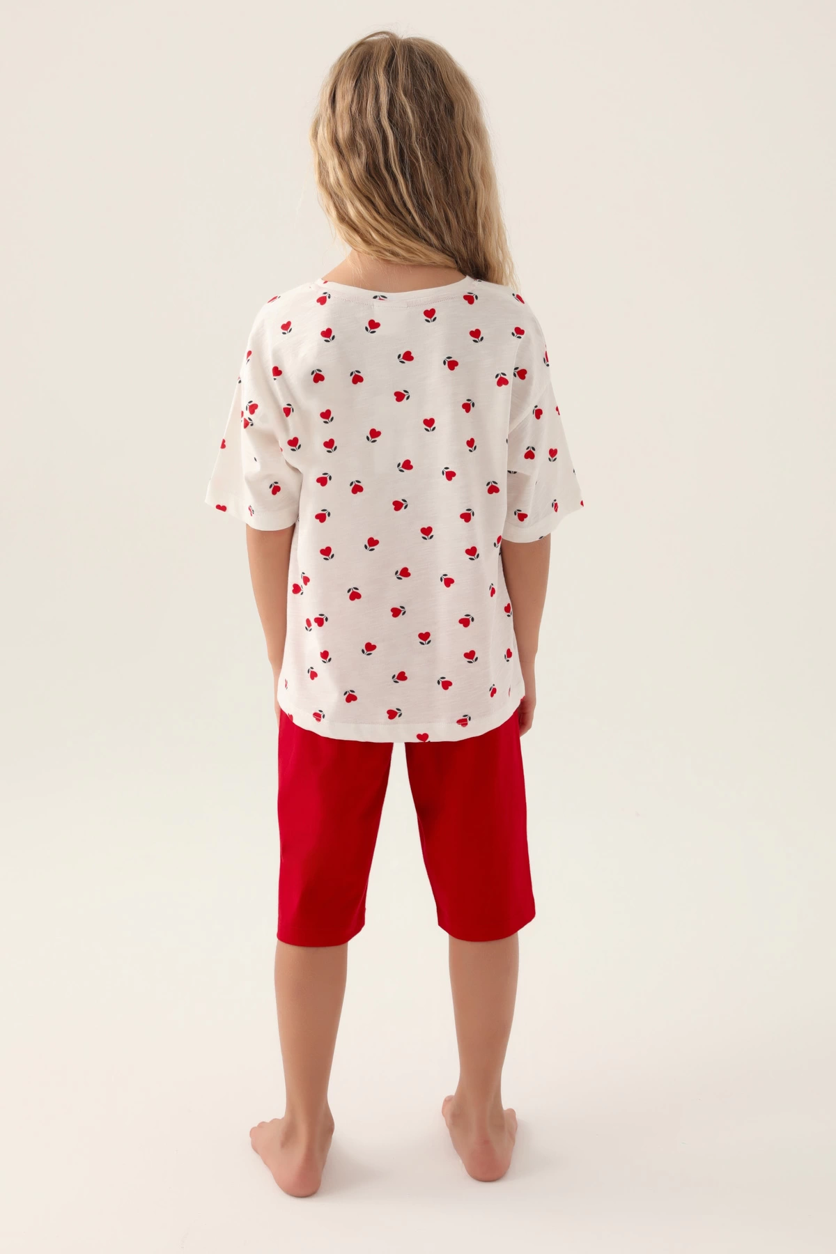 US Polo 1831-G Kız Çocuk Kalpli Şort Takım