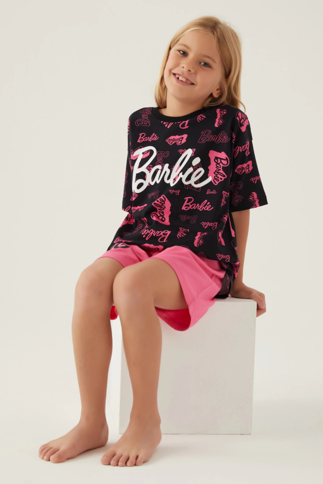 Barbie L1705-G Kız Çocuk Şort  Pijama Takımı