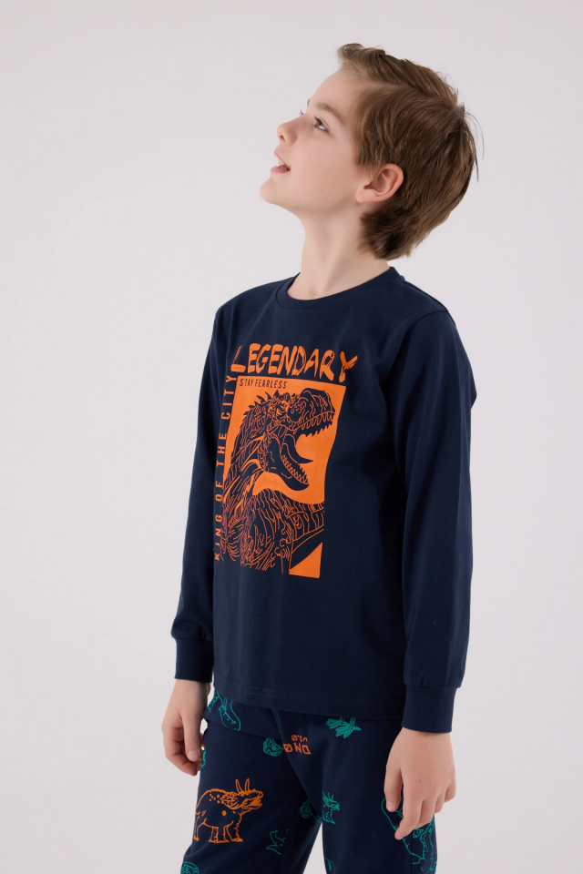 RolyPoly 3671-G Erkek Çocuk Uzun Kol Pijama Takım