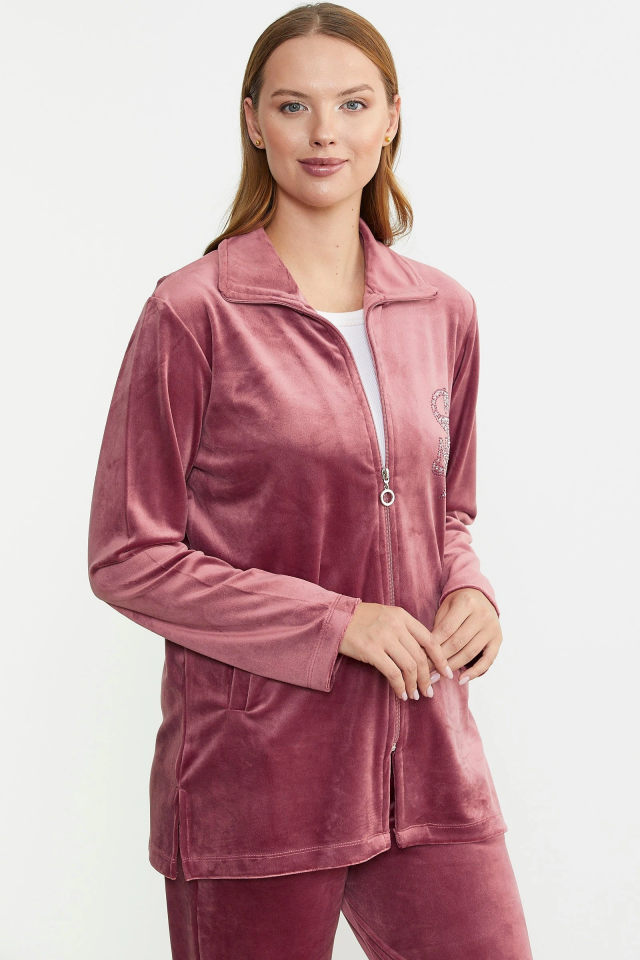 Sementa 76387 Fermuarlı Kadife Tunik Eşofman Takım