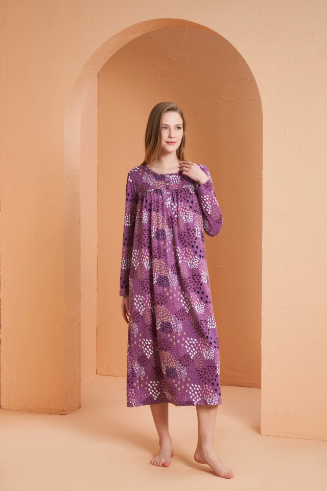 PJS 27165 Kadın Uzun Kol Gecelik