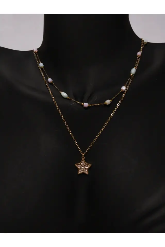 2 Li Yıldız Renkli Kolye
