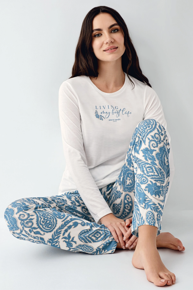 Pierre Cardin 9074-S Kadın Uzun Kol Pijama Takım