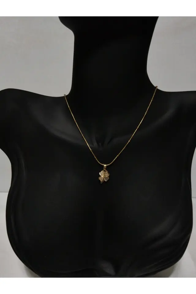 Küçük Yonca Gold Çelik Kolye